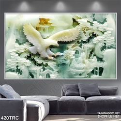 Tranh nghệ thuật đại bàng tung cánh giả ngọc