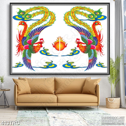 Tranh in uv loan phụng sum vầy treo tường