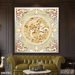 Tranh rồng phượng sum vầy in canvas