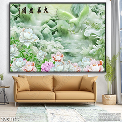 PSD tranh đại bàng tung cánh giả ngọc trang trí