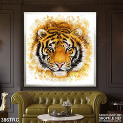 Tranh ánh mắt hổ chúa đầy dũng mãnh trang trí