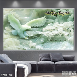 Tranh đại bàng tung cánh giả ngọc in canvas