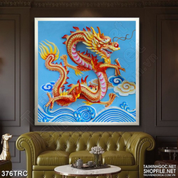 Tranh rồng lửa chầu trời trang trí tường