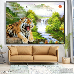 Tranh psd hổ uy trấn sơn hà treo tường in gạch men