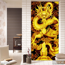 Tranh 3d rồng thiêng cuộn ngọc quý in gạch men