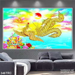 PSD tranh phượng hoàng nhã ngọc trang trí