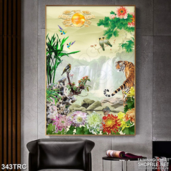 Tranh hổ psd chúa tể của núi rừng  in kính