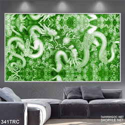 Tranh rồng xanh giả ngọc bích nghệ thuật