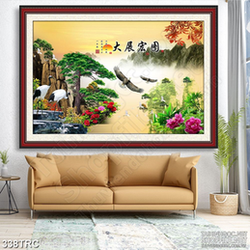 Tranh in uv đàn đại bàng sãi cánh trên đỉnh núi