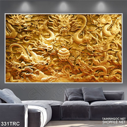 Tranh rồng khắc chạm gỗ nghệ thuật nghệ thuật