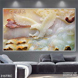 Tranh trang trí đại bàng giả ngọc in gạch men