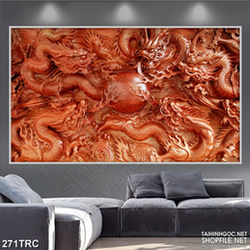 Tranh psd rồng thiêng tranh ngọc quý