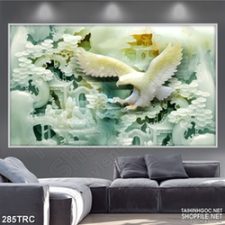 Tranh trang trí rồng và đại bàng giả ngọc in kính