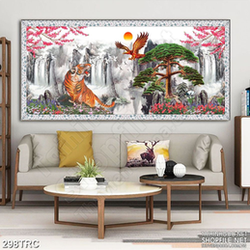 Tranh  in gạch men hổ chúa và đại bàng