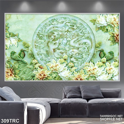 Tranh rồng phượng giả ngọc bích in canvas