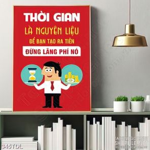 Tranh động lực thời gian là vàng in treo tường