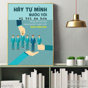Tranh trang trí động lực tự mình bước tới thành công