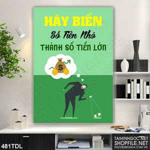 Tranh in uv động lực biến số tiền nhỏ thành số tiền lớn