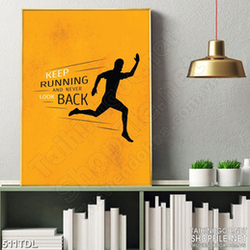 Tranh văn phòng động lực tiếp tục chạy và không nhìn lại