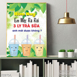 Tranh ca phe động lực từ ly trà sữa in treo tường Tranh ca phe động lực từ ly trà sữa in treo tường
