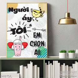Tranh ca phe động lực trang trí sự lựa chọn cà phê và trà sữa Tranh ca phe động lực trang trí sự lựa chọn cà phê và trà sữa
