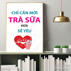 Tranh ca phe động lực tình yêu của ly trà sữa in treo tường Tranh ca phe động lực tình yêu của ly trà sữa in treo tường