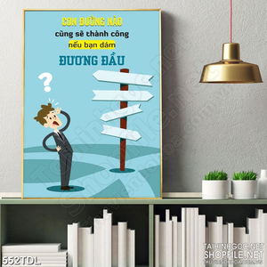 Tranh động lực văn phòng dám đương đầu sẽ thành công