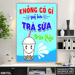 Tranh ca phe in canvas động lực sáng tạo bên ly trà sữa