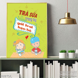 Tranh ca phe động lực công việc tình yêu thời trà sữa