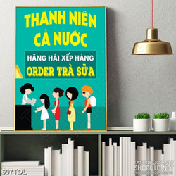 Tranh động lực phát huy đam mê trà sữa trang trí