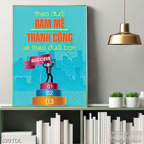 Tranh văn phòng động lực chạm đến thành công Tranh văn phòng động lực chạm đến thành công