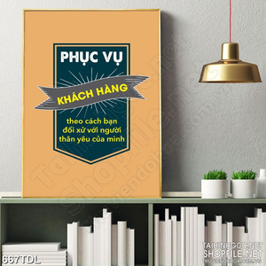 Tranh động lực tận tâm với khách hàng in 3d Tranh động lực tận tâm với khách hàng in 3d