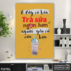 Tranh ca phe động lực giải trí với ly trà sữa in uv Tranh ca phe động lực giải trí với ly trà sữa in uv
