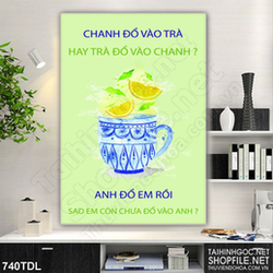 Tranh ca phe in treo tường động lực tĩnh táo với ly trà chanh nóng Tranh ca phe in treo tường động lực tĩnh táo với ly trà chanh nóng