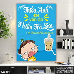 Tranh động lực không thể thiếu ly trà sữa in 3d Tranh động lực không thể thiếu ly trà sữa in 3d