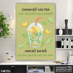 Tranh ca phe in treo tường động lực xu đi mệt mỏi cùng ly trà chanh Tranh ca phe in treo tường động lực xu đi mệt mỏi cùng ly trà chanh