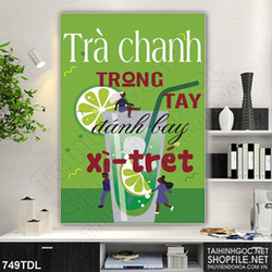 Tranh ca phe động lực giảm căng thẳng cùng trà chanh in uv Tranh ca phe động lực giảm căng thẳng cùng trà chanh in uv
