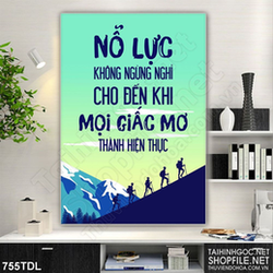 Tranh động lực nổ lực không ngừng nghĩ in 3d Tranh động lực nổ lực không ngừng nghĩ in 3d