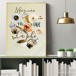 Tranh văn phòng động lực bắt đầu ngày mới với tách cà phê Tranh văn phòng động lực bắt đầu ngày mới với tách cà phê