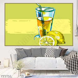 Tranh ca phe động lực làm việc cùng ly trà chanh in uv Tranh ca phe động lực làm việc cùng ly trà chanh in uv