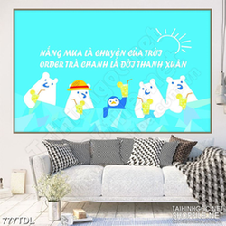 Tranh động lực thỏa lòng với niềm đam  mê trà sữa trang trí Tranh động lực thỏa lòng với niềm đam  mê trà sữa trang trí