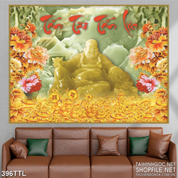 Tranh in uv tấn tài tấn lộc giả ngọc