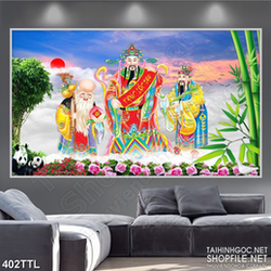 Tranh chúc tết phúc lộc thọ wall 3d