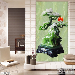 Tranh đôi cừu bên gốc cây giả ngọc in uv