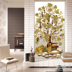 Tranh in canvas cây kim tiền bên những viên đá