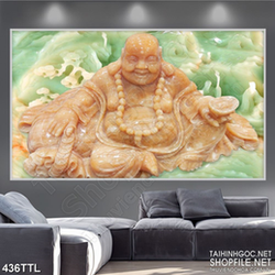 Tranh in uv Phật Di Lặc giả ngọc treo tường