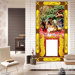 Tranh in canvas đàn ngựa phi trên sông giả ngọc