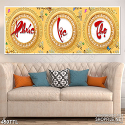 Tranh in canvas chữ phúc lộc thọ rước may mắn