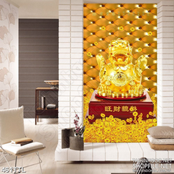 Tranh kì lân đúc vàng phong thủy treo tường psd