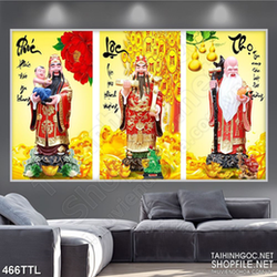 Tranh phúc lộc thọ giả ngọc chúc phúc in uv